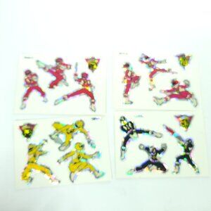 Vintage Mighty Morphin Power Rangers Vending Machine Prism Sticker Pink Lot of 4